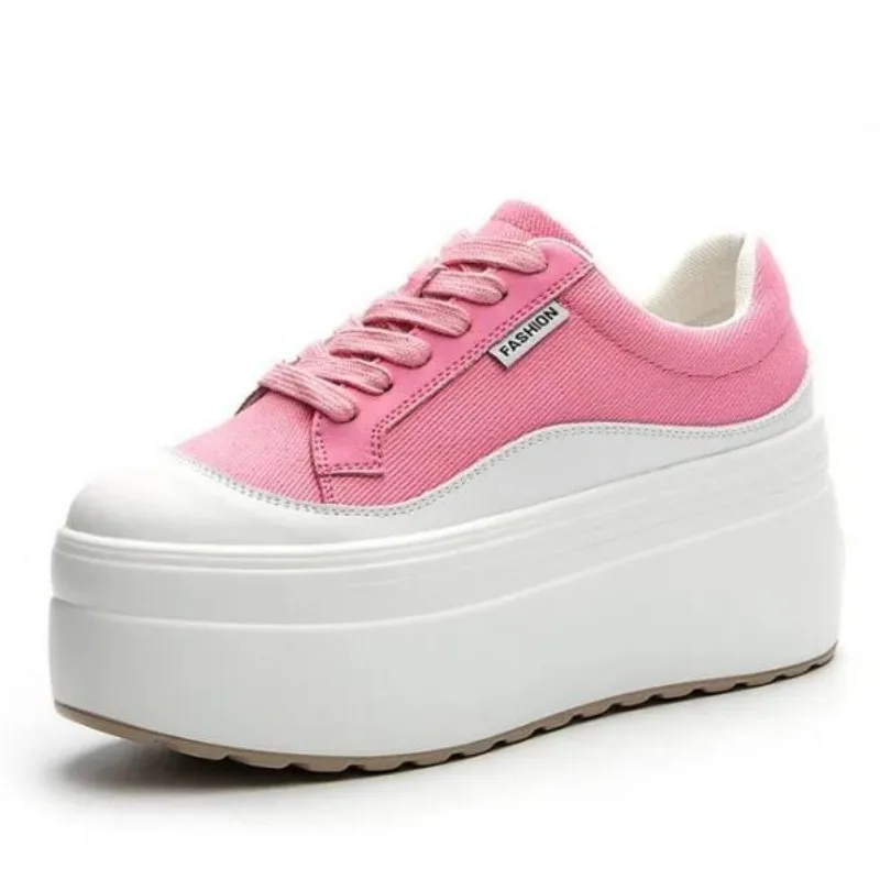 Women Shoes Sale - 8cm nova lona de couro genuíno