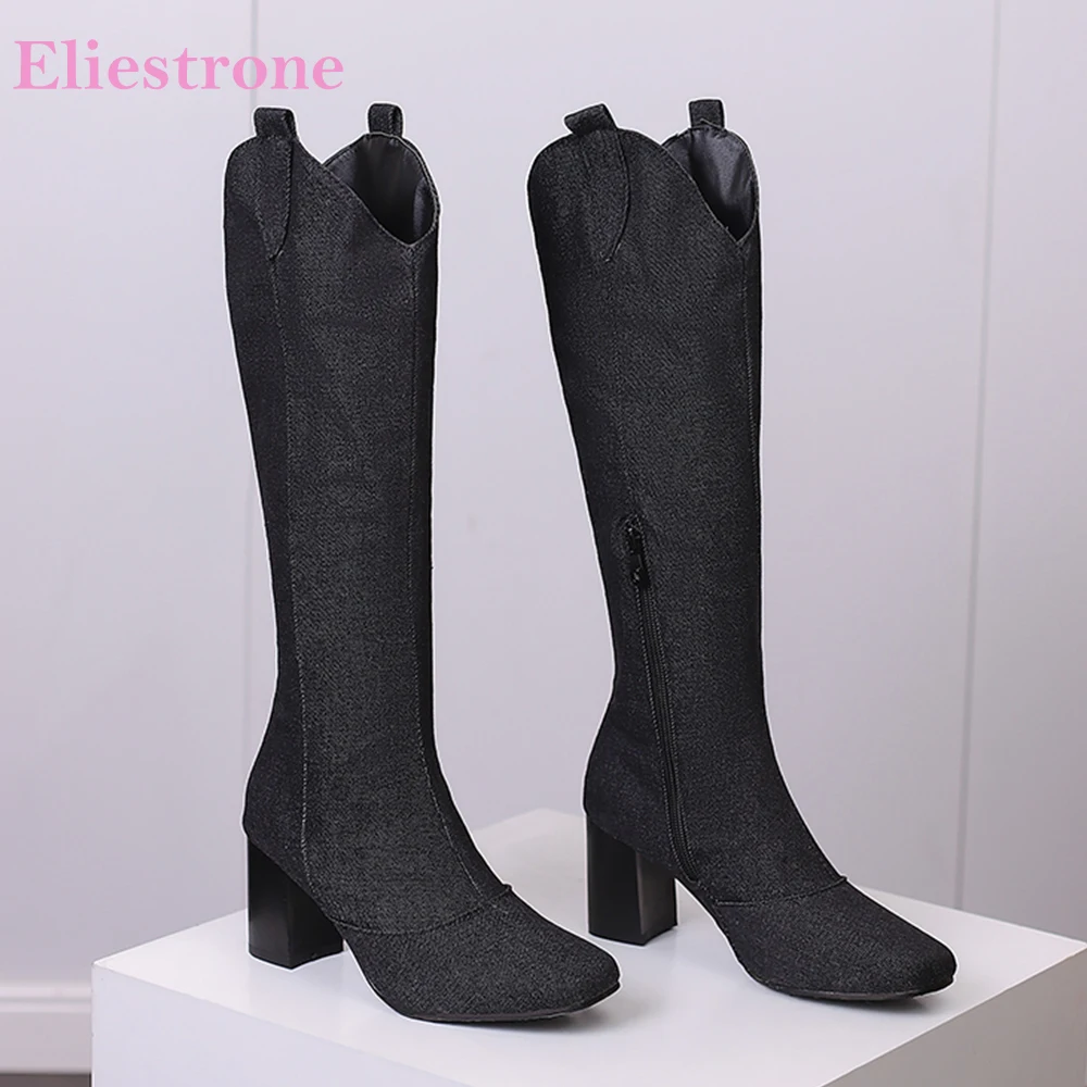 Women'S Shoes In Size 12 - Novo inverno preto azul feminino joelho