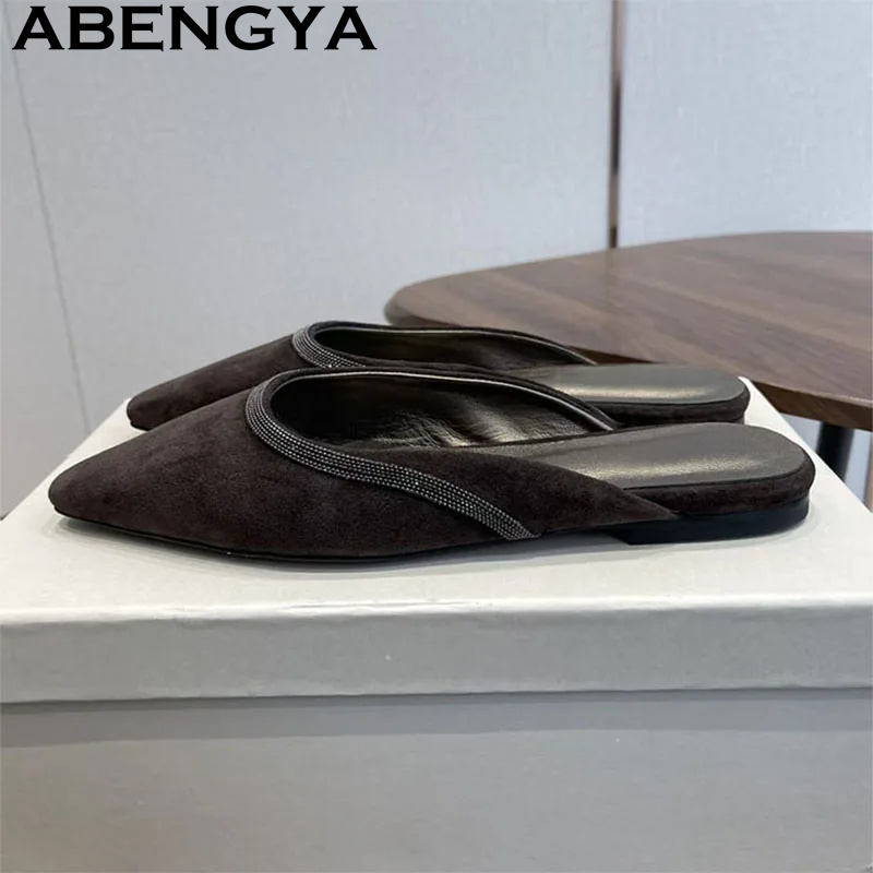 Chinelos Planos de Couro Suede - Kids Shoes Women avaliação e preço