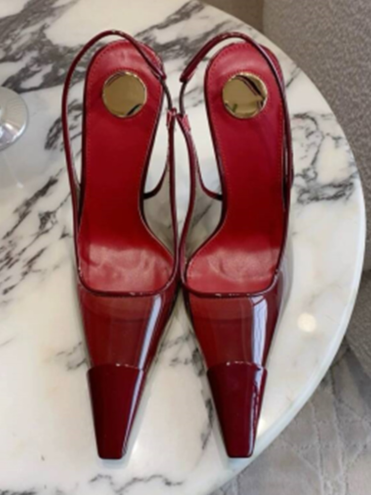 Sapatos Femininos Transparente - Metallic Heel Sandal avaliação e preço