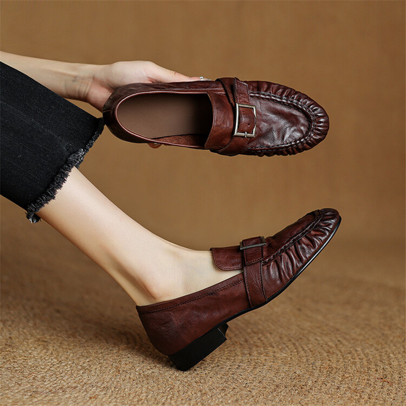 Mocassins de couro genuíno par - Women'S Shoes Popular avaliação e preço