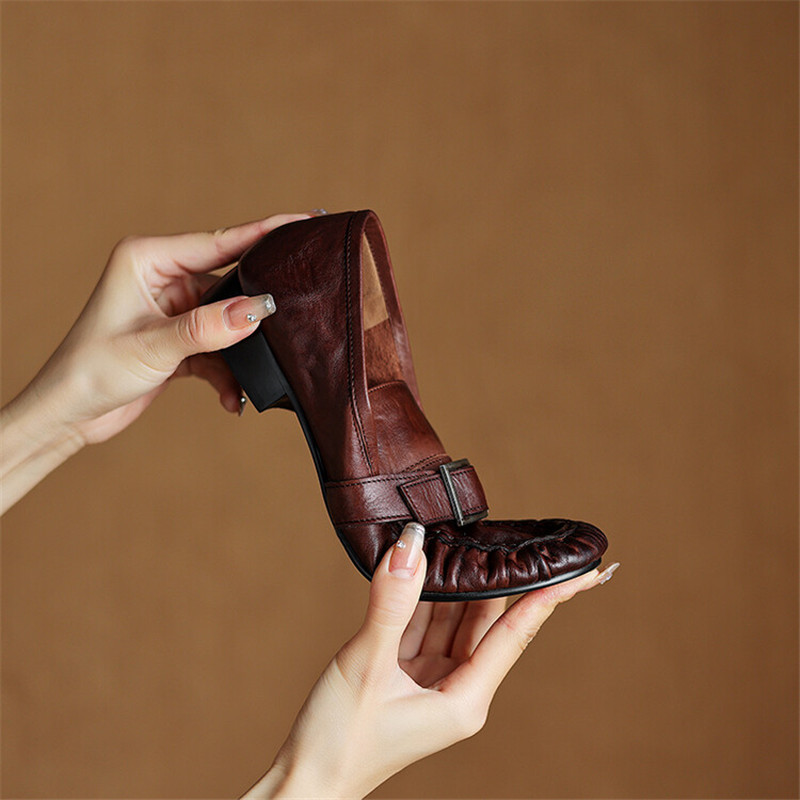 Mocassins de couro genuíno par - Women'S Shoes Popular avaliação e preço