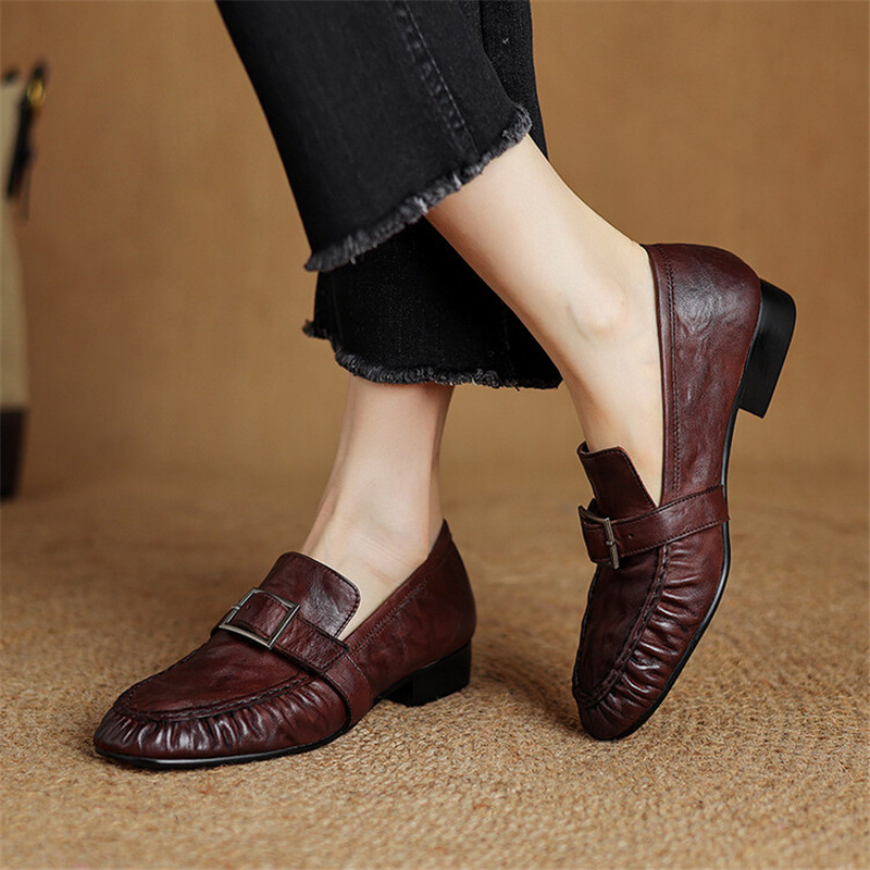 Mocassins de couro genuíno par - Women'S Shoes Popular avaliação e preço
