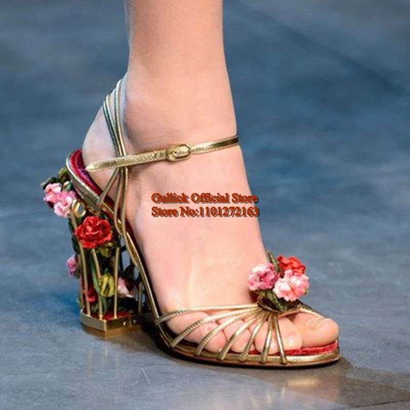 Luxo gaiola de pássaro sandáli - Metallic Heel Sandal avaliação e preço