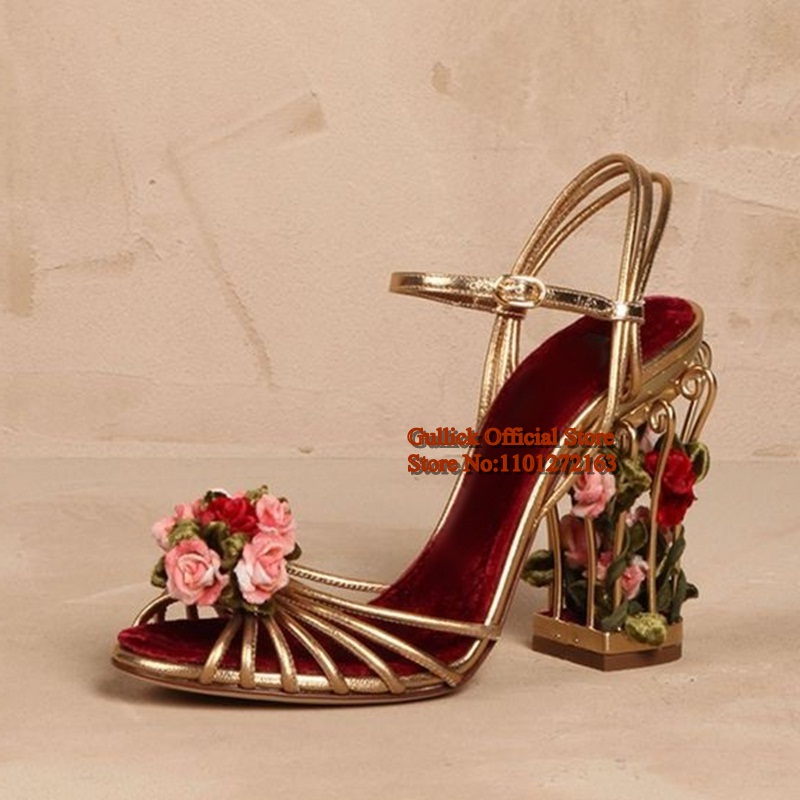 Luxo gaiola de pássaro sandáli - Metallic Heel Sandal avaliação e preço